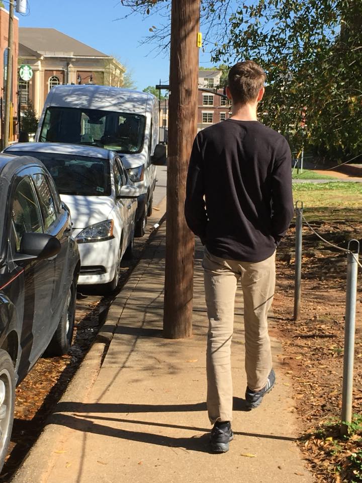 My oldest son on a college tour.
